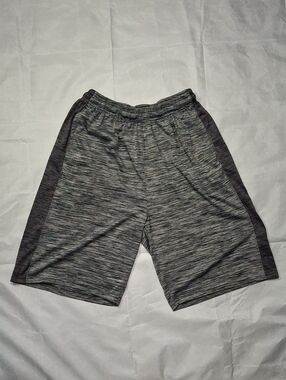 Men's Heather Gray Athletic Shorts with Dark Side Panels